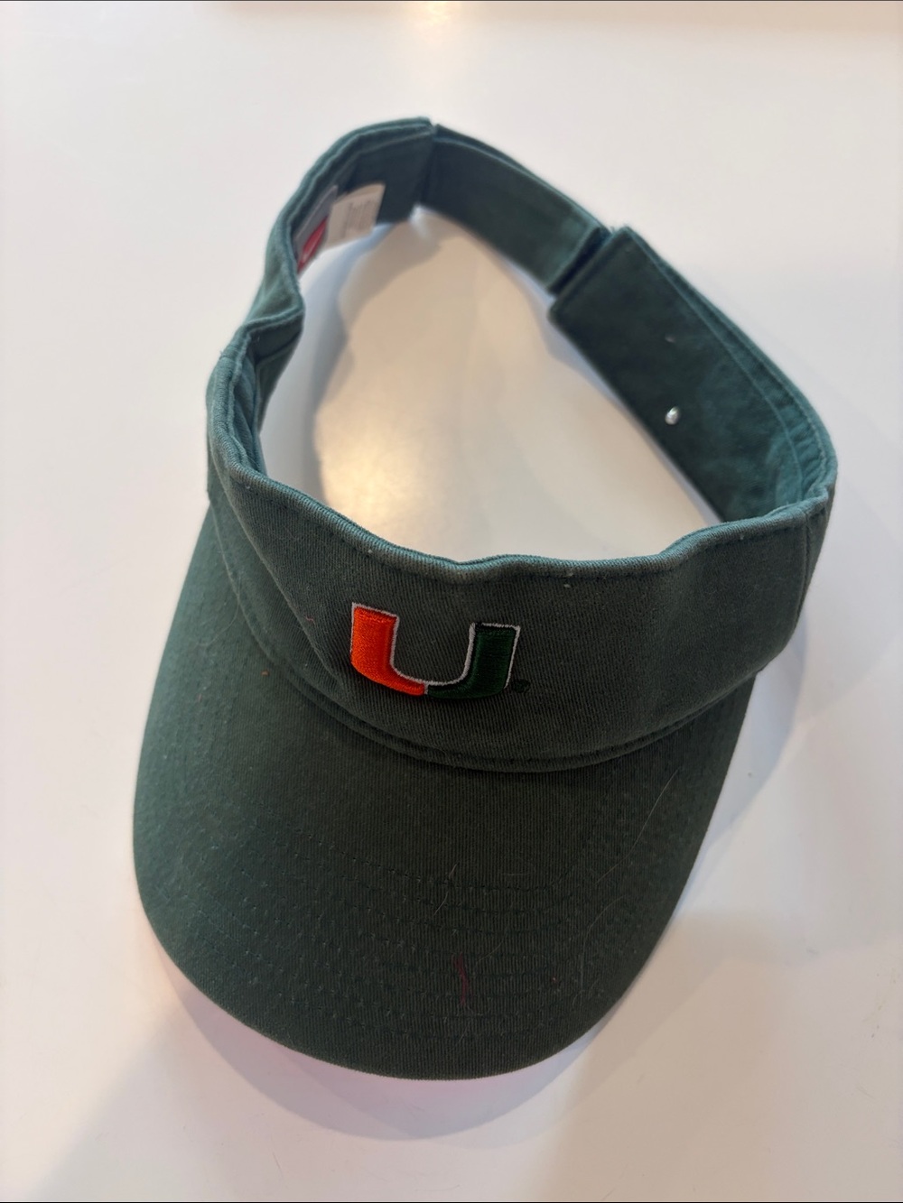 Embroidered Green Sports Visor with UMiami Logo - Adjustable Sun Visor